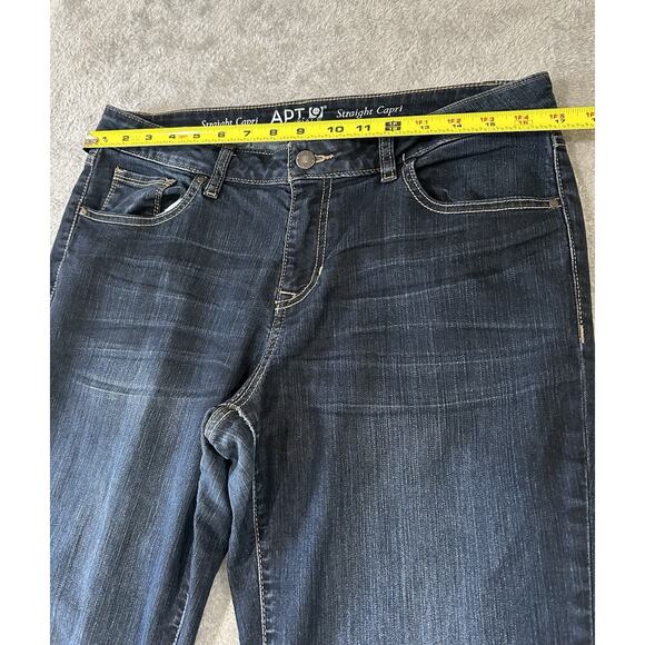Apt. 9 Jeans Straight Capri Mid Rise Blue Denim Dark Wash Womens sz 10 - Picture 3 of 6